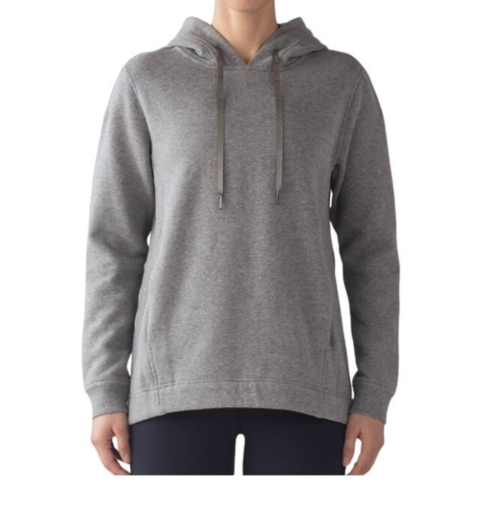 Lululemon Wind Down Pullover Hoodie Size 4 (XS) Heathered Grey Cotton Fleece